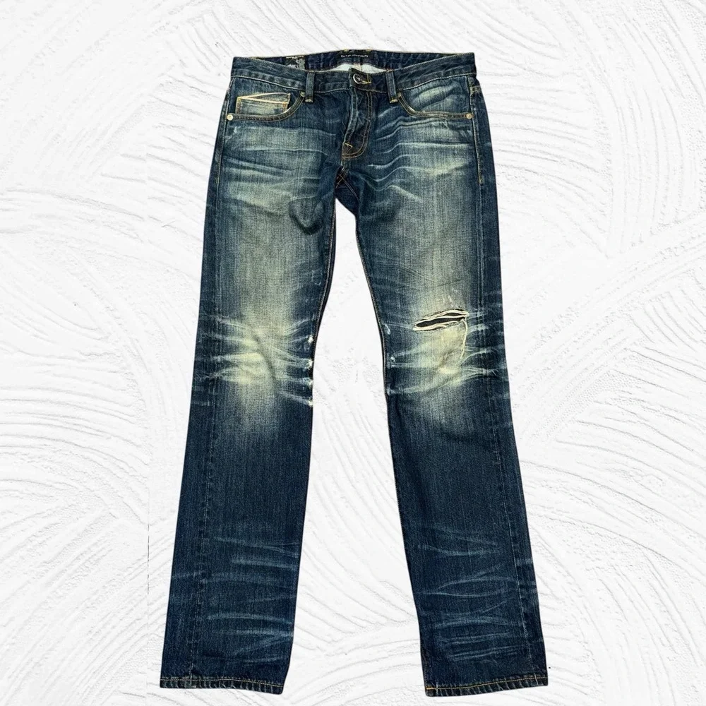 Cult Of Individuality Greaser Straight Japanese Selvedge Jeans Mens 32X33.5 Moto